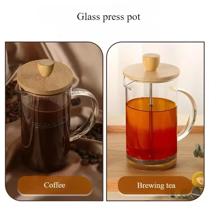 Bambuk Qapaqlı Professional French Press – 800 ml, Borosilikat Şüşə və Paslanmaz Polad Süzgəcli Kofe və Çay Dəmləyici